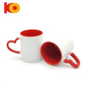 Personalisierte 11oz Herz -Handle Red Color Sublimation Kaffeetassen